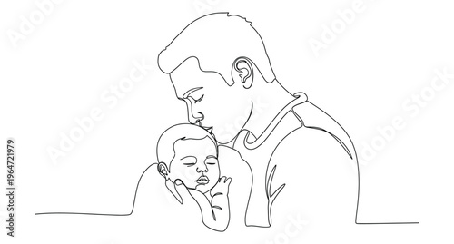 Happy fathers day illustration of a father and child together