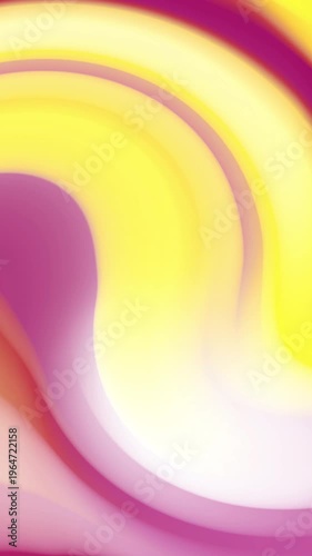 Abstract fluid background with vibrant yellow and purple wavy gradients. This design is ideal for modern mobile app interfaces or dynamic presentation slides.