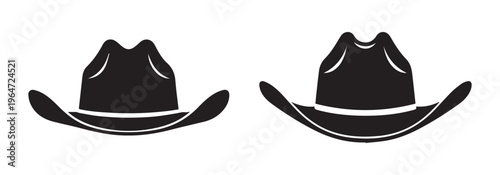 Cowboy hat icon set vector
