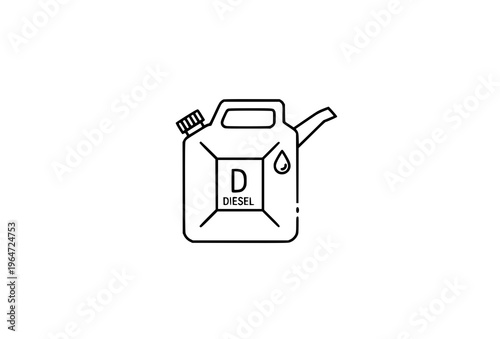 Fuel canister line icon for diesel, kerosene, and gasoline in editable stroke vector linear style