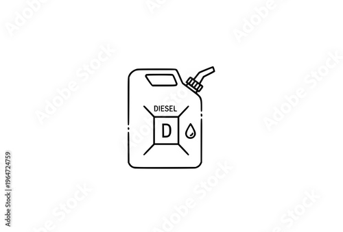 Fuel canister line icon for diesel, kerosene, and gasoline in editable stroke vector linear style