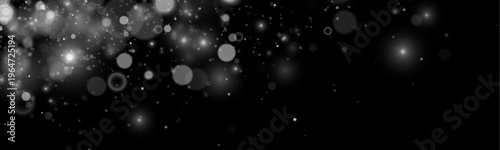 Bild auf Leinwand Glittering white dust sparkles float softly in abstract luminous motion