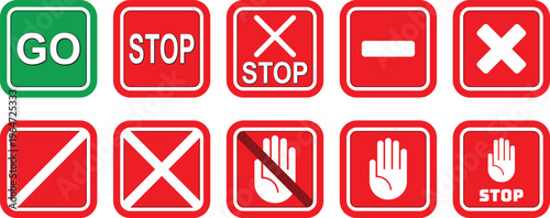 Vector illustration of Stop and Go sign sign isolated on pure white. EPS file available