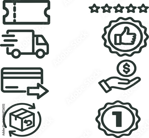 Ecommerce Icons Vector Pack – Modern Online Shopping Icon Set