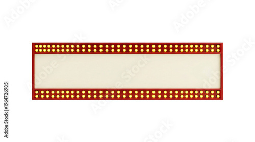 Long rectangular marquee sign isolated. Billboard header mockup.