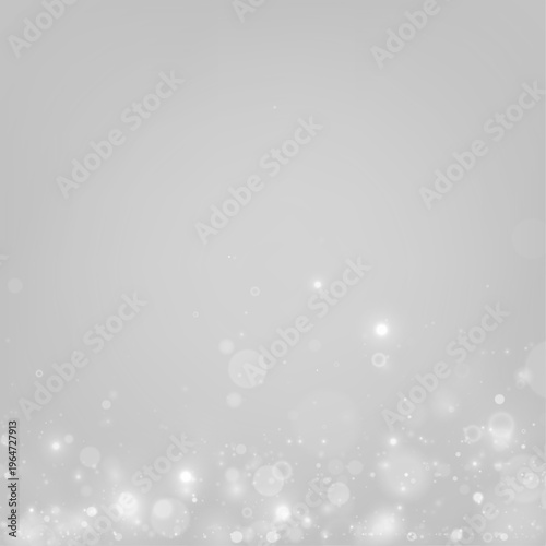 PNG. White stardust sparkles float in soft luminous motion. Tiny bokeh highlights shimmer delicately. Perfect overlay for festive, magical, and holiday designs.