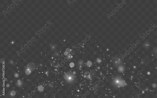 White stardust glows with radiant highlights. Soft sparkling particles drift across the scene. Perfect for holiday and fantasy overlays.