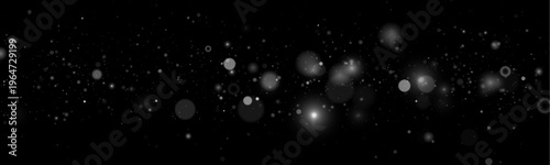 Sparkling white dust glows softly across a transparent background. Tiny particles shimmer delicately. Perfect for holiday cards and festive banners.
