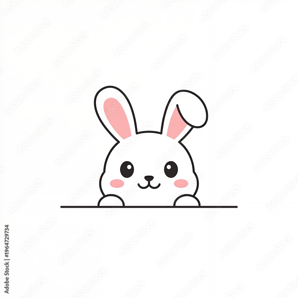 Obraz premium Cute easter bunny peeking out for easter eggs and fun