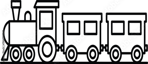 Black and white of a truck towing three enclosed trailers semi truck cargo trailer de