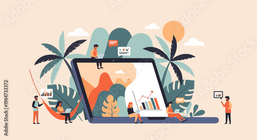 A man in a modern outfit examining a bar graph, representing business analysis and data interpretation in a professional setting.