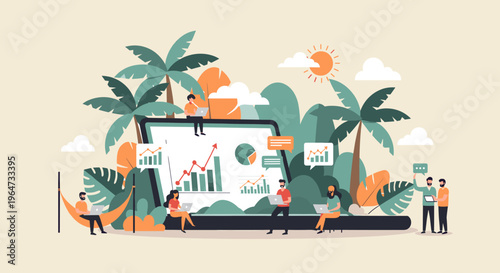 A man sits comfortably in an orange hammock, working on his laptop while wearing a headset, exuding a sense of relaxation and focus.