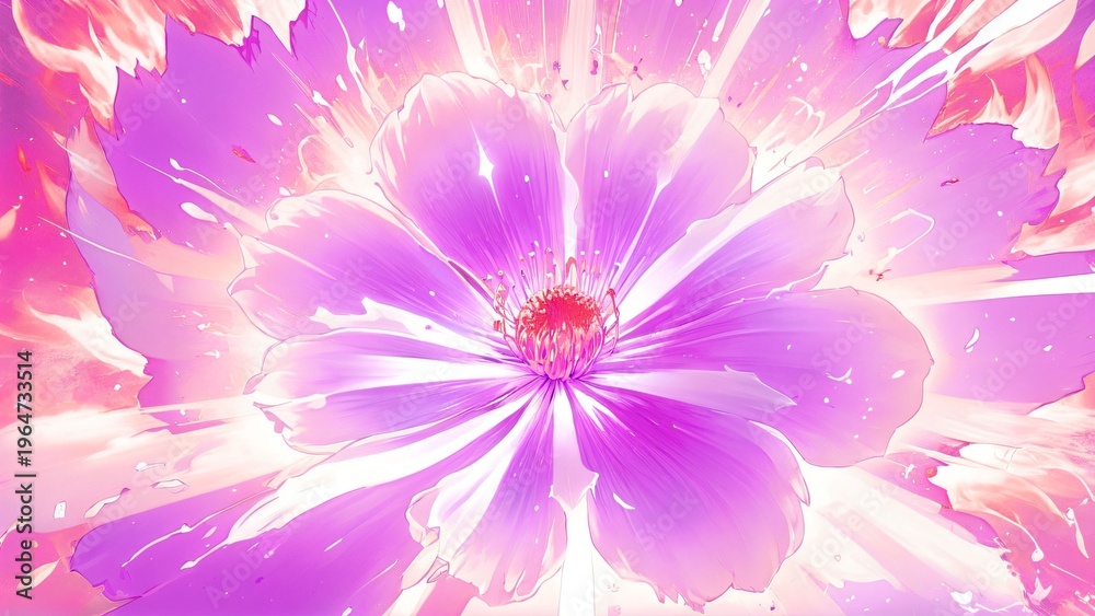 Obraz premium Pink Flower Explosion Abstract Background