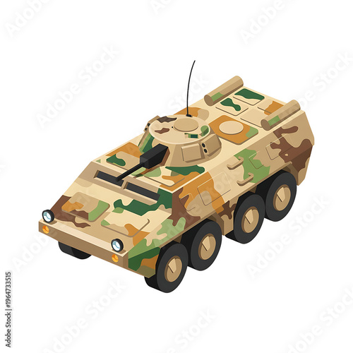 Isometric Armored Personnel Carrier Military Vehicle