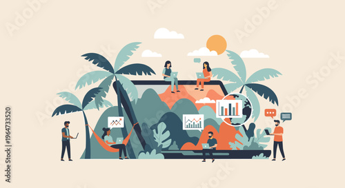 A simple, modern illustration of a mountain range on a beige background, evoking a sense of calmness and serenity.