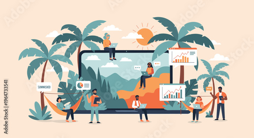 A calming and simple illustration of a plant with a speech bubble