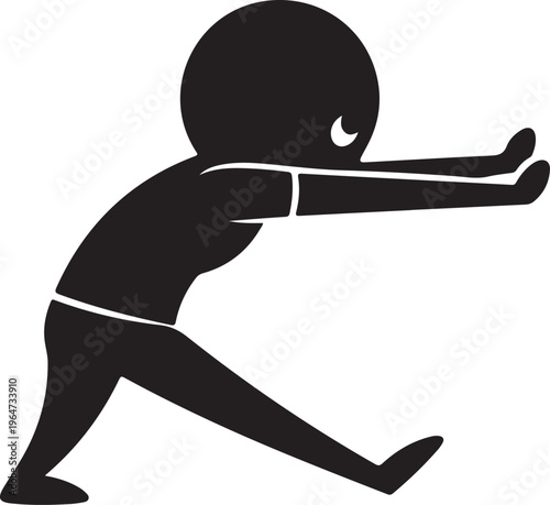 Silhouette of a person in a yoga pose isolated on transparent background