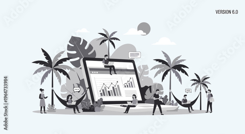 An illustration of a woman standing under a tree, evoking a sense of serenity and contemplation.