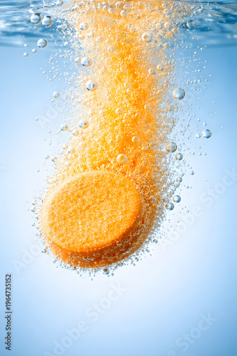 Effervescent Tablet Dissolving: Capturing the mesmerizing process of an effervescent tablet dissolving in water, creating a captivating display of bubbles.