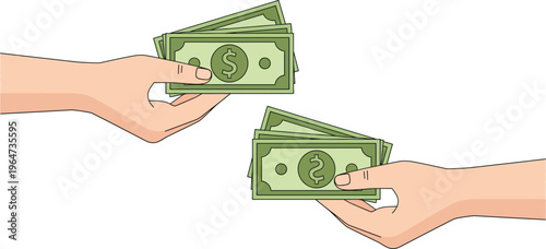 Exchange of money between two parties