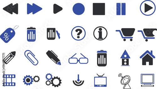 Modern flat design user interface icons for web, mobile and software applications