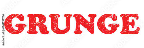 Grunge texture design. Red retro stamp text effect grunge distressed script font. Vector illustration.
