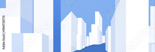 Futuristic Cityscape With Modern Skyscrapers Under Blue Sky For Business Technology Concepts