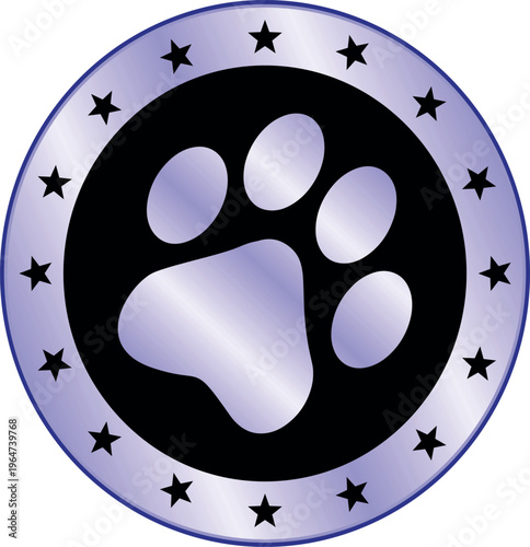 Paw Prints. Cute pets and Dogs pets paw print isolated on white background. Animal paw prints.