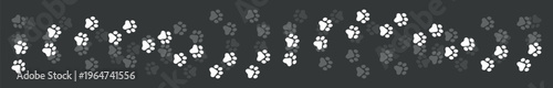 Paw Prints. Cute pets and Dogs pets paw print isolated on white background. Animal paw prints.