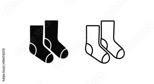 Black and white socks illustration Vector