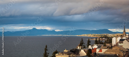 lake bled    and aerial view of the  of San Carlos de Bariloche,   Patagonia Argentina