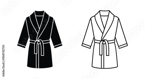 Black and white robe illustrations Vector