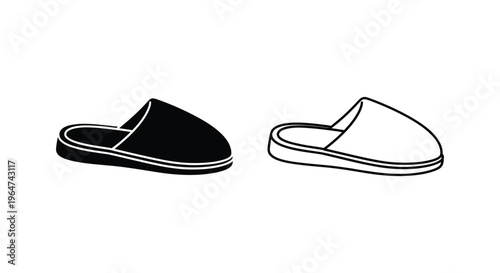 Black and white slipper shoes Vector