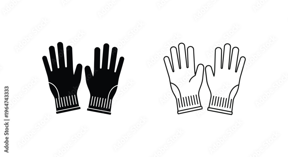 Fototapeta premium Black and white gloves drawing Vector