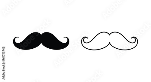 Vintage mustache illustrations Vector