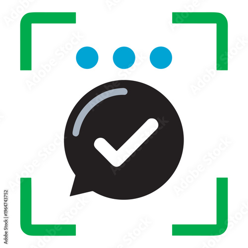 Whatsapp verified account icon with green border Vector