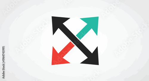 Colorful arrows pointing in different directions a modern graphic silhouette