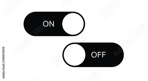 Simple on and off switch icons modern vector graphic silhouette