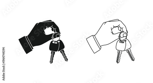 Keys in hands comparison Vector