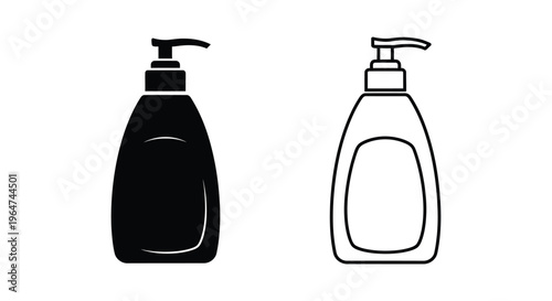 Black and white bottle soap dispenser Vector