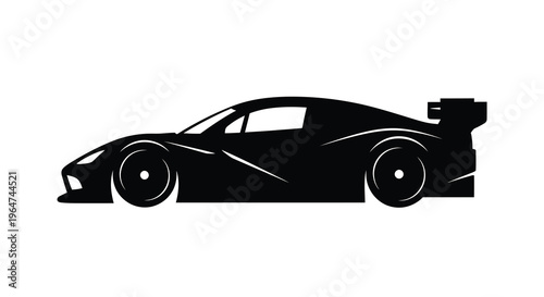 Sleek sports car profile in a striking black silhouette