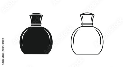 Black and white perfume bottles illustration Vector