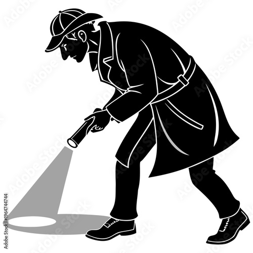 Detective Investigating a Crime Scene