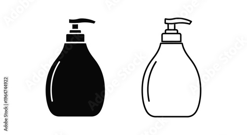 Black and white soap bottle illustration Vector