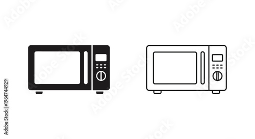 Microwave oven line art illustration Vector