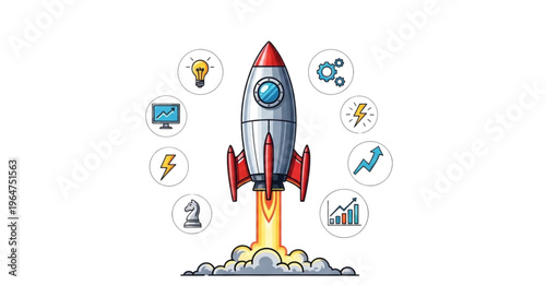 space rocket vector illustration