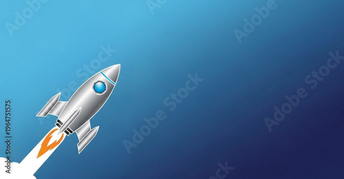 rocket on a blue background space rocket vector illustration
