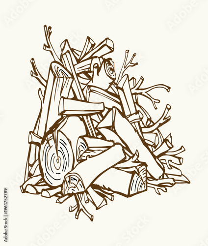 Vector drawing. A bunch of branches.