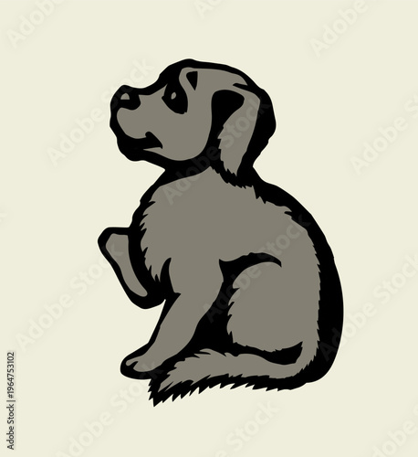 Cute small dog. Vector drawing.