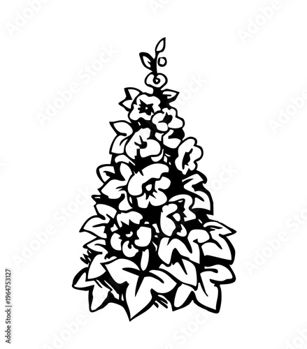 A bush of mallows. Vector illustration